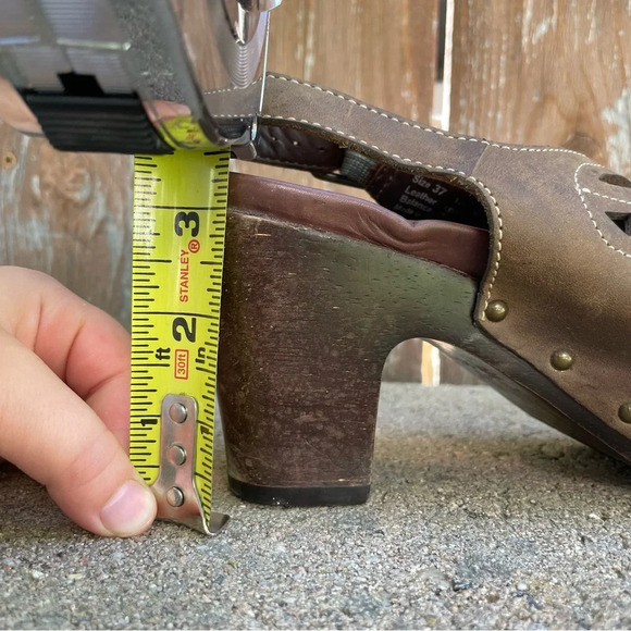 DANKSO Women’s Brown Leather Open Toe Platform Chunky Heel Size 37 - Picture 11 of 11